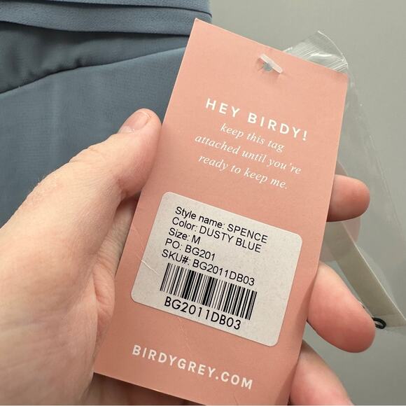 Birdy Grey Spence Convertible Chiffon Bridesmaid Dress in Dusty Blue Sz M NEW - Picture 8 of 9